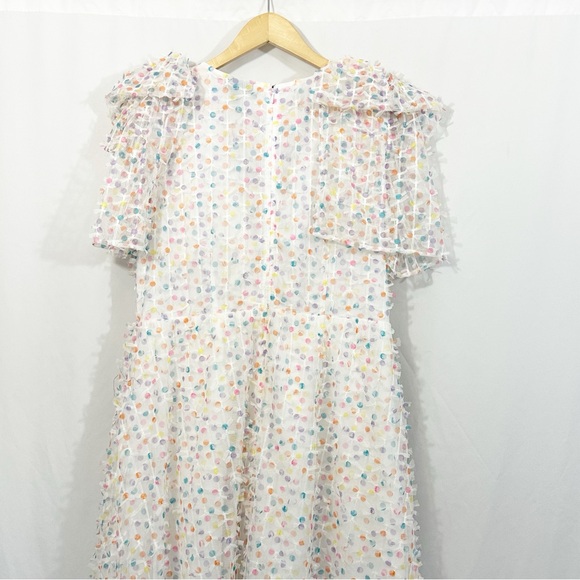 Halogen X Atlantic Pacific Polka Dot Rainbow Midi Dress - Picture 7 of 10